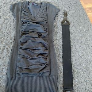 Short sleeve grey Body Central sweater dress